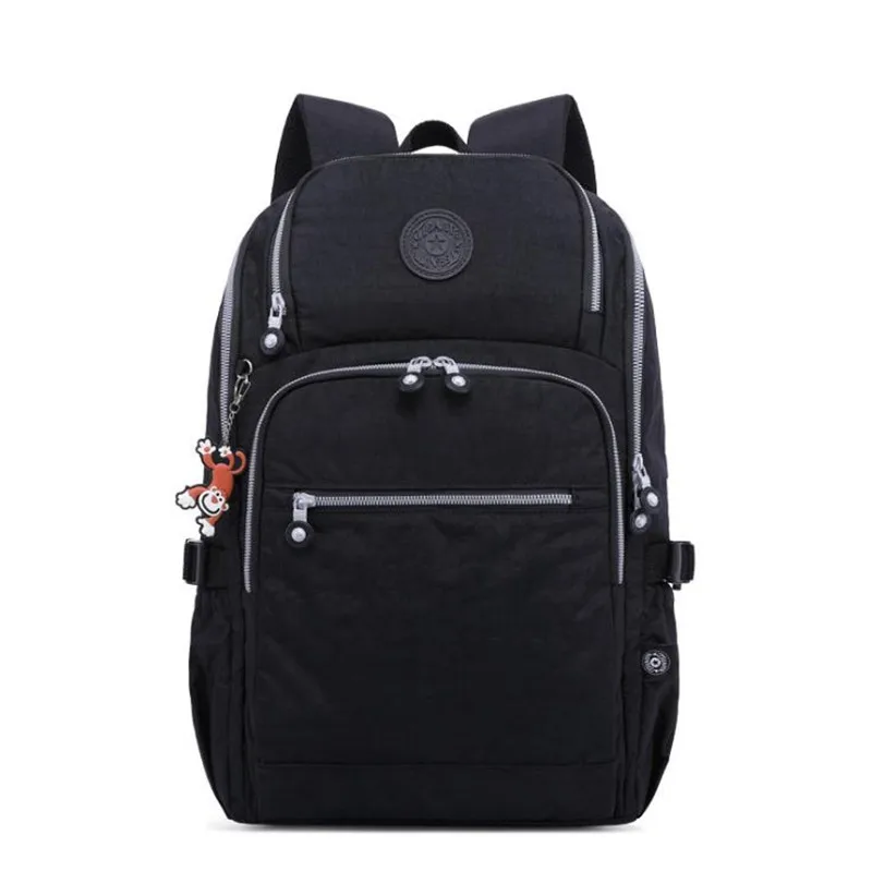 

2019 Spring New USB Casual Simple Neutral Nylon Waterproof Large Capacity Backpack Solid Color Wear-resistant Travel Backpack
