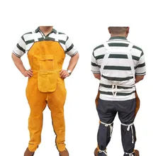 Коровья кожа безопасности сварки фартук регулируемые длинные брюки Защитная пайка одежда анти всплеск и термостойкие GM1016