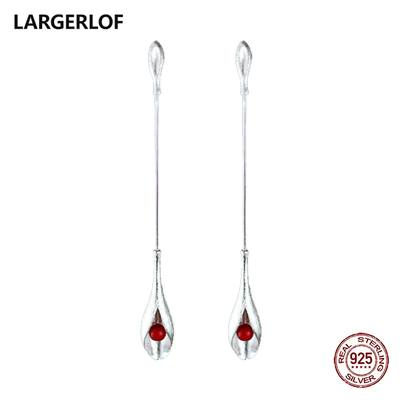 

LARGERLOF 925 Sterling Silver Drop Earrings Jewelry Earrings Fashion Flower Earrrings For Women E03584