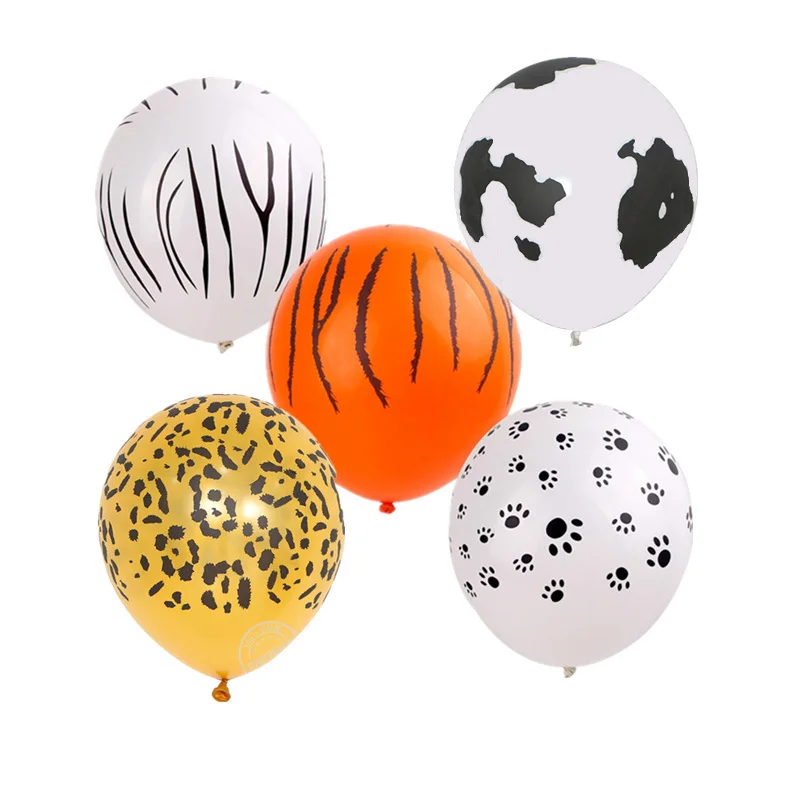 10pcs-3-2g-12-Inch-Thicken-globos-Paws-Cow-Tiger-Leopard-Zebra-Printed-Round-Latex-Balloons