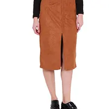 Для женщин искусственной замши миди юбка полиэстер 60 цветов