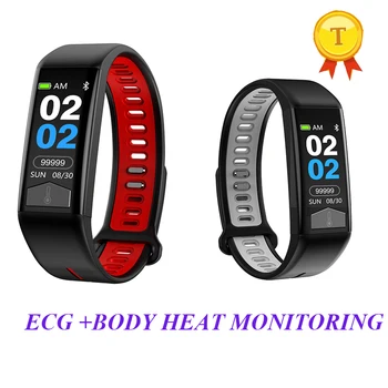 

IP68 Waterproof ecg Smart Bracelet Wrist band with Heart Rate ECG Monitoring Smart Band Weather forecast Body heat Temperature