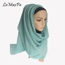 LaMaxPa твил полосатый хиджаб для Для женщин платок Femme мягкие однотонные écharpe Mujer дышащая Чал Bufanda Vrouw благородный Sjaals