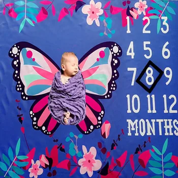 

Newborn baby Monthly Growth Milestone Blanket photography props Background Cloth Commemorate Rug Girls Boy blanket Kids Shooting