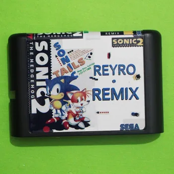 

Sonic 2 Retro Remix Game Cartridge Newest 16 bit Game Card For Sega Mega Drive / Genesis System