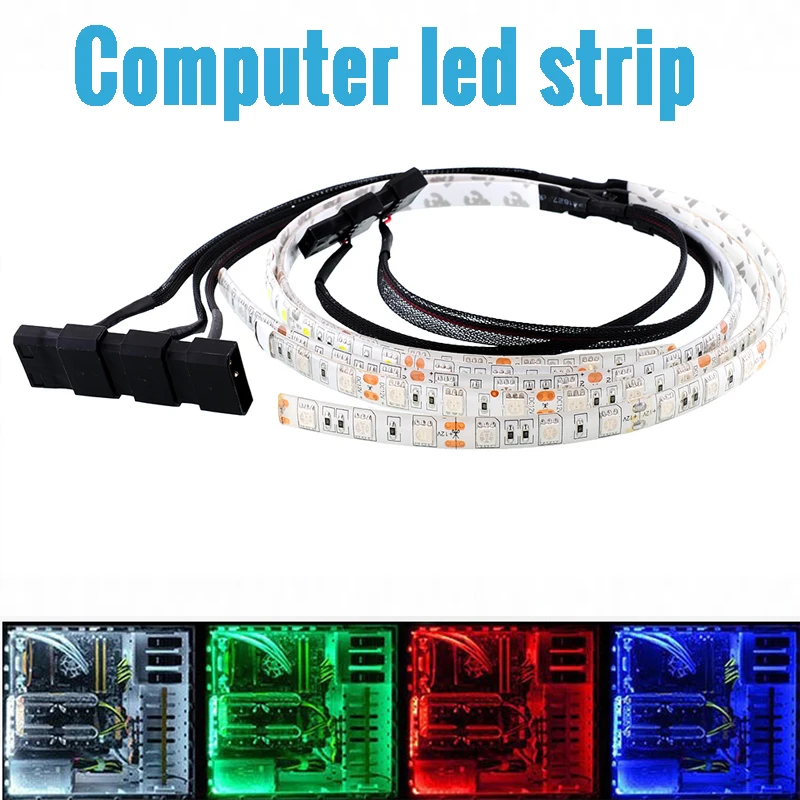 

PC Computer LED Strip Background Light 4PIN 5050 12V Waterproof Blue Red Green White Flexible LED Tape Ribbon Lights