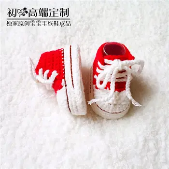 

QYFLYXUEHandmade wool Crochet knitted baby shoes, garden strap shoes, high-end baby cotton baby shoes