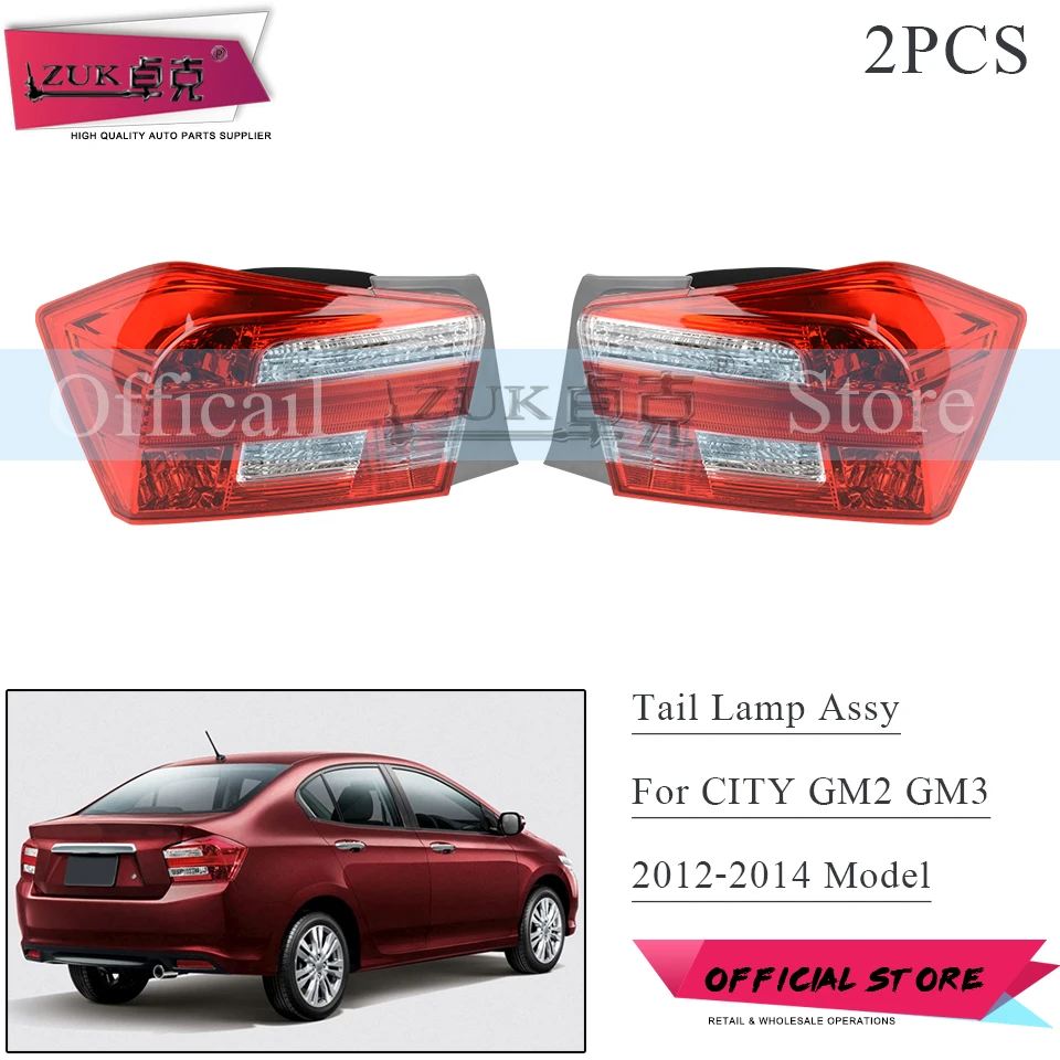 ZUK 2 шт задний бампер задний фонарь для HONDA CITY GM2 GM3 2012 2013 2014 задний фонарь Стоп тормозной фонарь задние фонари