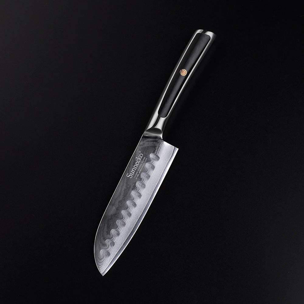 SUNNECKO 2 шт. набор кухонных ножей дамасский японский VG10 Core сталь острое лезвие G10 Ручка Высокое качество Santoku универсальный нож