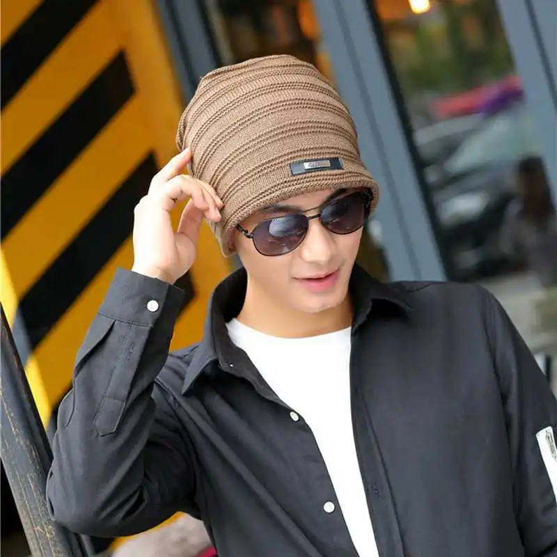 

Bonnet Men Winter Brand Casquette Homme Beanies Men Skullies Bonnet Knitted Hat Men's Cap YJWG067