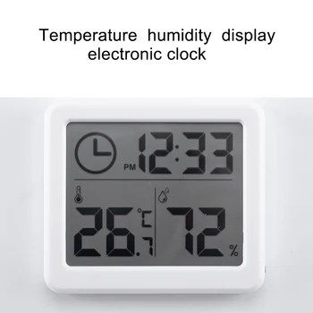 

Ultra-thin 3.2 inch electric clock mini table watch with Temperature Humidity function beside kid home decorate alarm clcok