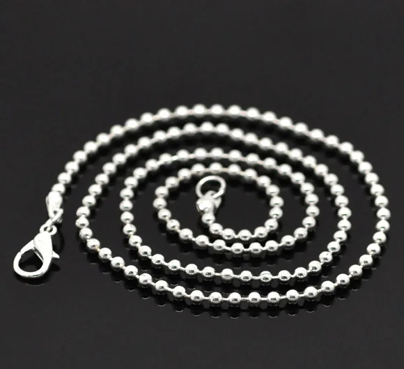 

12PCs Silver Plated Ball Chain(2.4mm) Lobster Clasp Necklaces 51cm(20-1/8") High Quality Fine DIY Jewelry Accessories