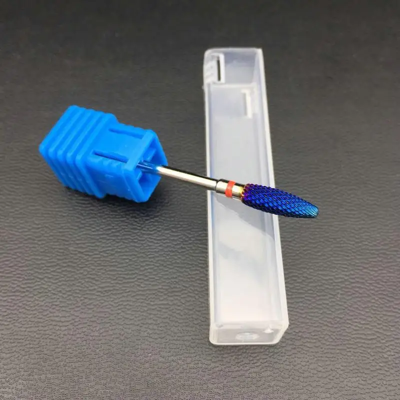 6 Тип синий Вольфрам карбида заусенцы Nano покрытие ногтей сверло Металл биты для маникюр сверла аксессуары для ногтей Mills