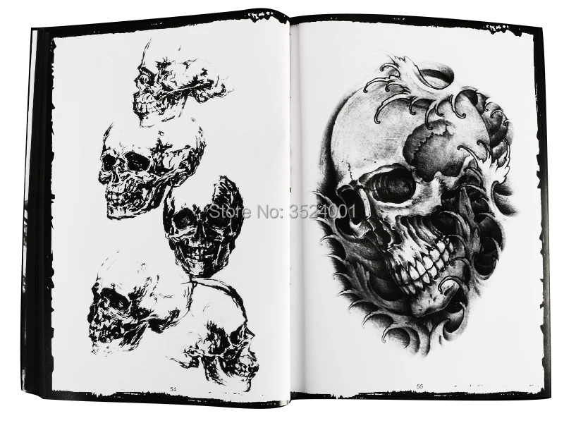Newst 76 страниц А4 тату-книга черный сексуальный череп дизайн эскиз флэш-книга тату флэш-альбом Shipping-B5