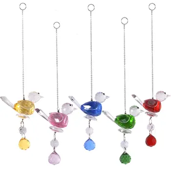 

Crystal Glass Bird Suncatcher For Window Animal Figurines Ornaments Yard Garden Car Hanging Pendant Home Wedding Decor Xmas Gift