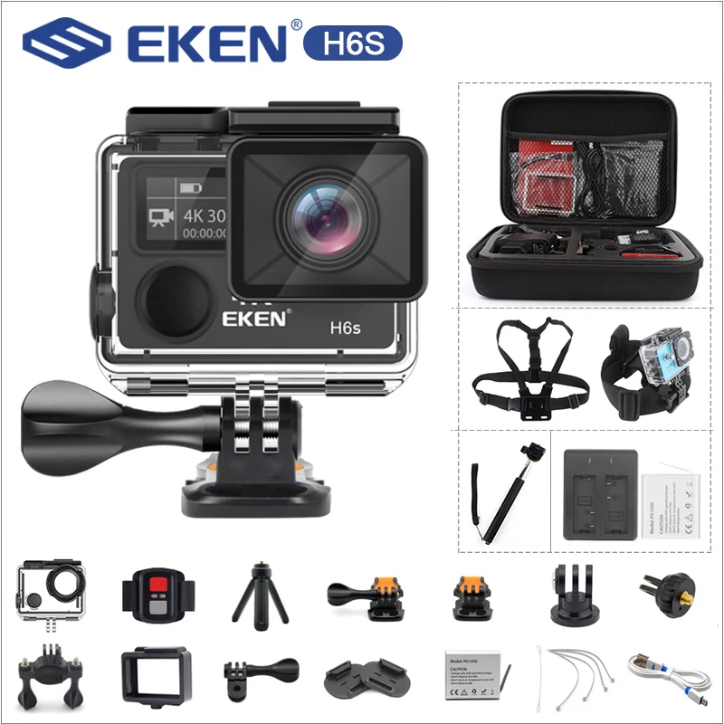 eken H6s 4K+ Utral HD 14MP с дистанционным управлением EIS спортивная видеокамера Ambarella A12 чип Wifi Водонепроницаемая камера