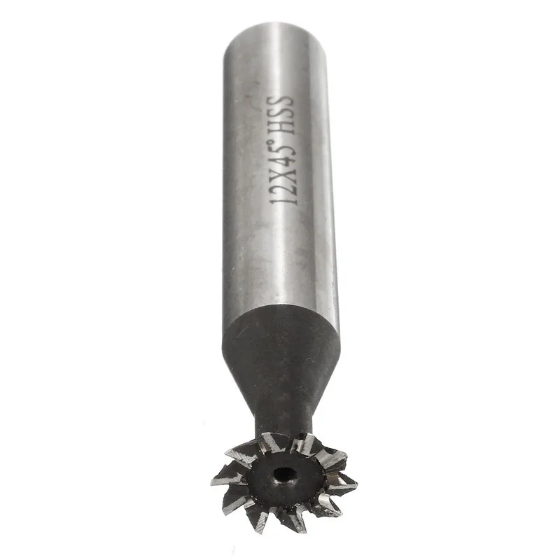 1Pcs 12mm 45 Degree HSS Straight shank HSS Dovetail Milling Cutter End Mill Smooth Cutting High