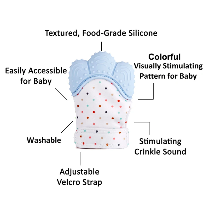 

Silicone Music Teether Baby Pacifier Glove Baby Teething Chewable Nursing Mittens teether sound newborn chewable golve mitten