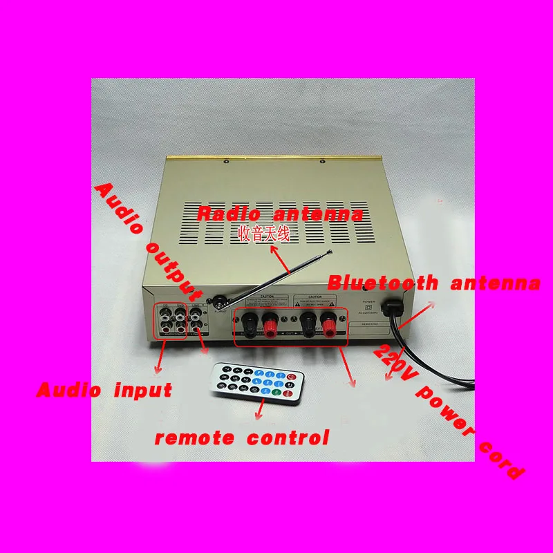 Kaolanhon 100 Вт* 2 220 В 2-канальный TAV-505BT усилитель высокой мощности Bluetooth радио динамик цифровой Kara OK HIFI домашний аудио усилитель