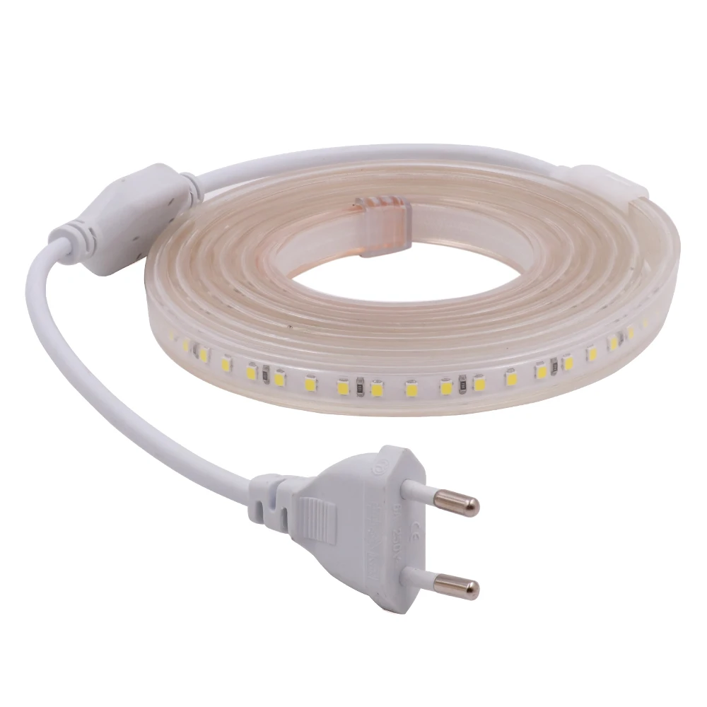 XUNATA 220V SMD2835 120Leds/m LED Strip Flexible Led Ribbon Waterproof No Lead Led Tape With EU Plug for Home Decor Lamp Fixture