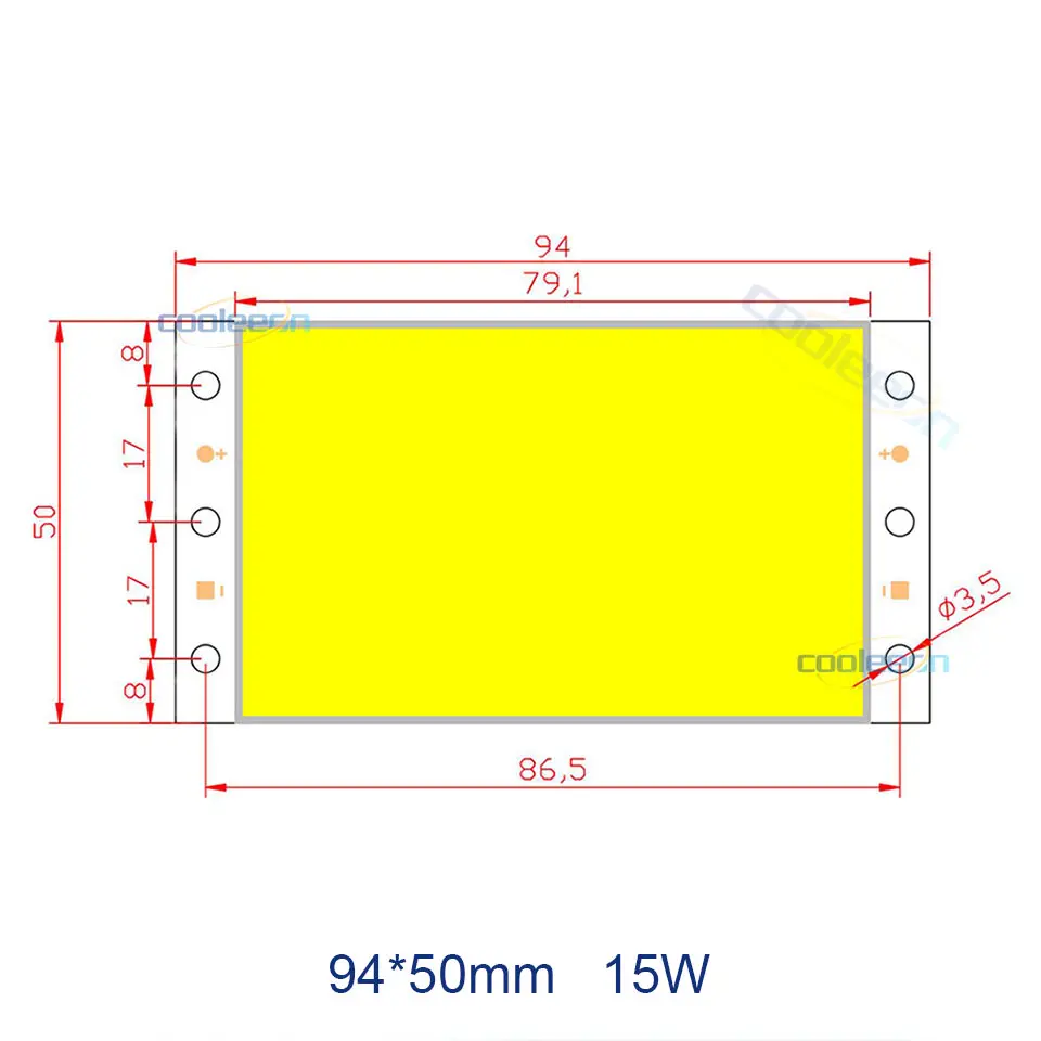 DC 12V COB Bulb LED Chip Panel Light 2W-300W All Size COB Module Warm Natural Cold White Red Green Blue Color LED Lamp for DIY - Испускаемый цвет: 94x50mm  16W