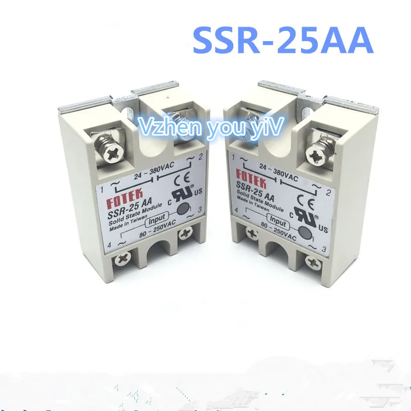 

Promotion//1 pcs FOTEK TYPE SSR-25AA Manufacturer 25A ssr solid relay,output 24-380VAC input 80-250VAC good quality SSR 25AA 25A