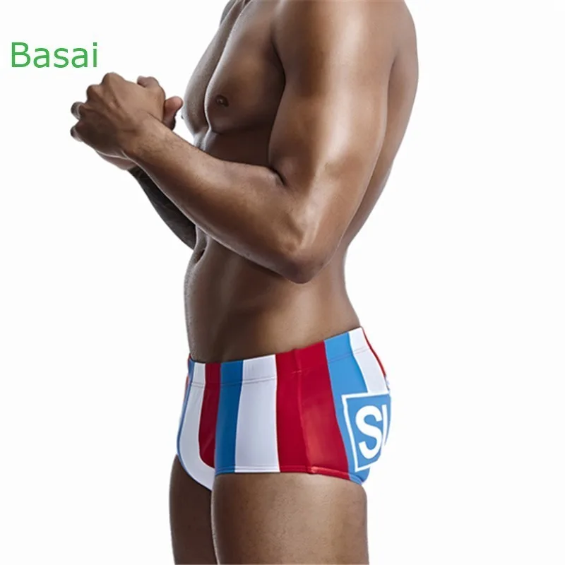 

Sexy Stripes Men's Swimwear Bikini Swimming Trunks Men Swimsuit Seobean Gay Mens Swim Wear Beach Surf Bathing Suit Sport Shorts
