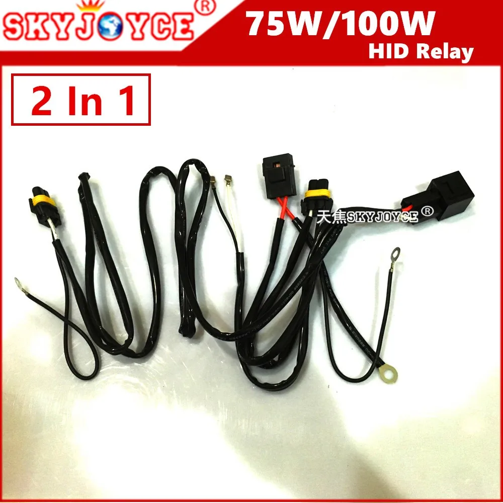 10XUniversal hid xenon kit 100W 75W HID wire harenss H4-1 H1 H3 9005 9006 HB3 HB4 H11 H7 75W HID Relay Harness wiring accessory (2)