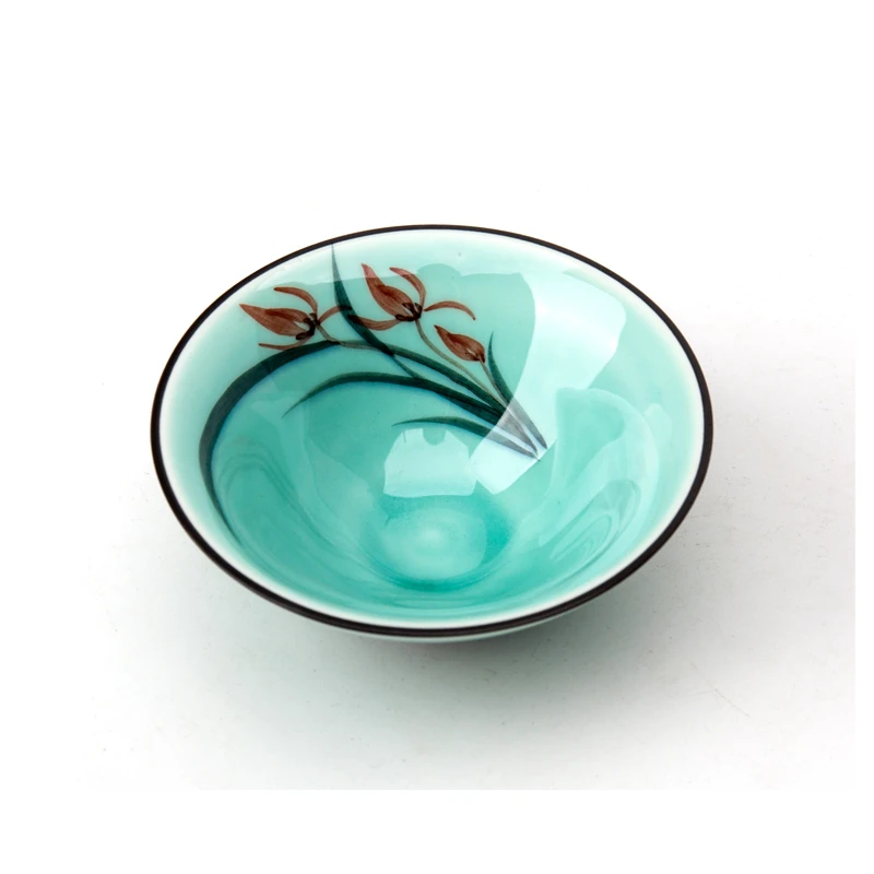 Китайская чайная чашка керамический Celadon чайный набор кунг-фу посуда для напитков ретро Gaiwan чайная чашка синий и белый фарфор кофейные чашки Кружка 6 шт./набор