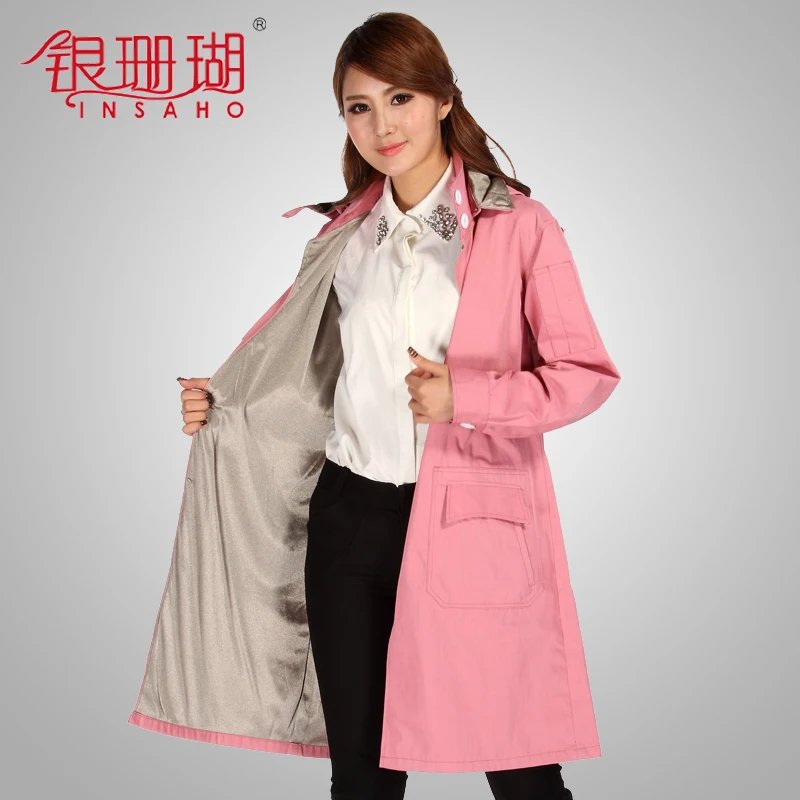 Двойное усиленное пальто с защитой от радиации, Серебряное волокно, одежда для работы с капюшоном SHD004 мужчины и женщины