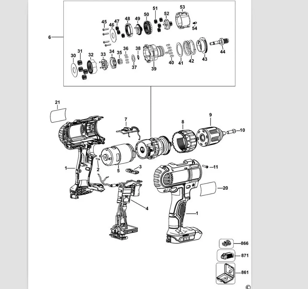 Переключатель для DeWALT DCD771 DCD771C2 TYPE1 N279942 N335379 N337101