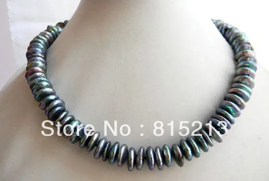 

ddh00386 A 12mm Black Coin Freshwater Pearl Necklace