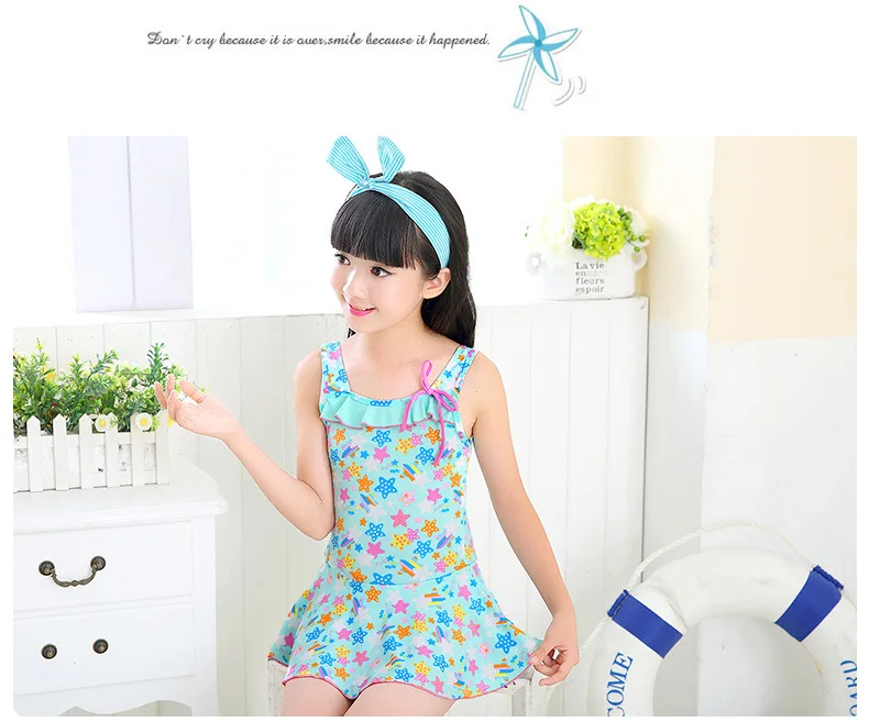 Kids One-piece Swimsuit Dress