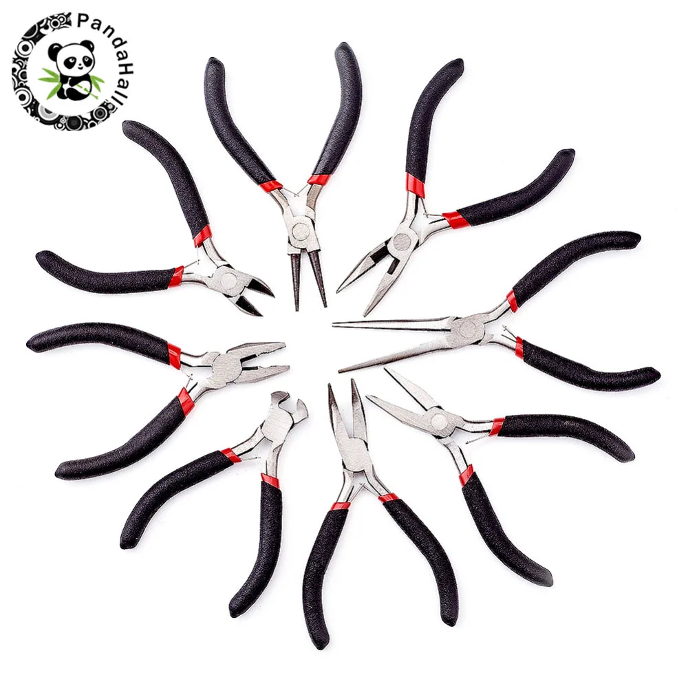 8pcs/set Jewelry Pliers Tool Carbon Steel Black Pliers Sets For Beading