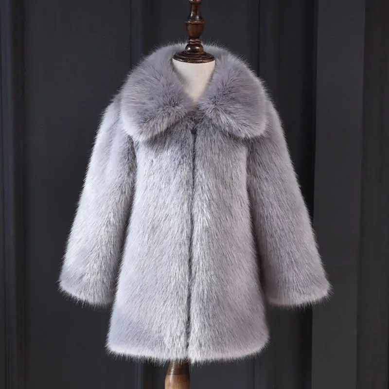 

2019 Kids Boys Girls Hooded Warm Jacket Baby Boy Girl Faux Mink Fur Coat Children Thick Windbreaker Outerwear Parka Clothes Q488