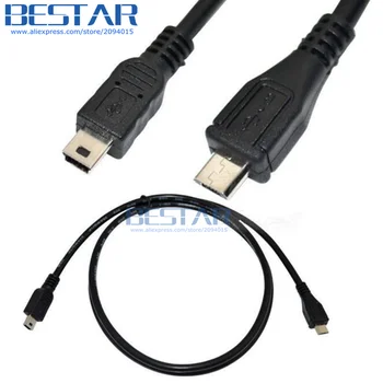 

(50pcs/lot) 1M 3FT Mini USB 2.0 B 5Pin male plug to USB 2.0 Micro 5 pin male charging charge Adapter cable for power bank