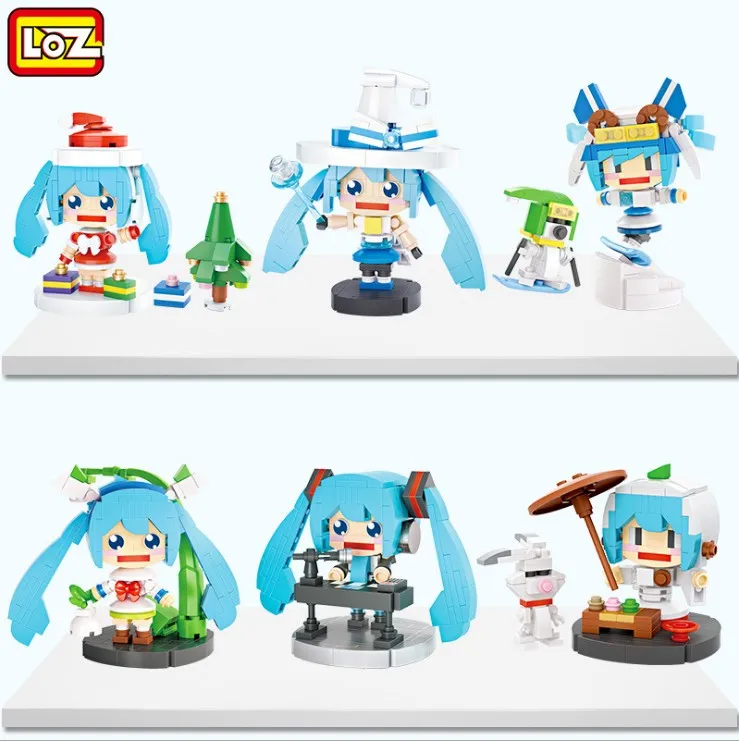 LOZ мини строительные блоки Hatsune Miku музыкальный чай искусство Катание на коньках
