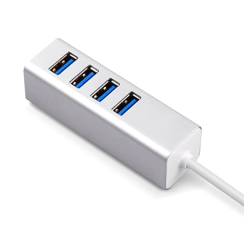 BinFul Aluminum USB C HUB 4 Ports OTG USB 3 0 HUB with Led Indicator Type 2