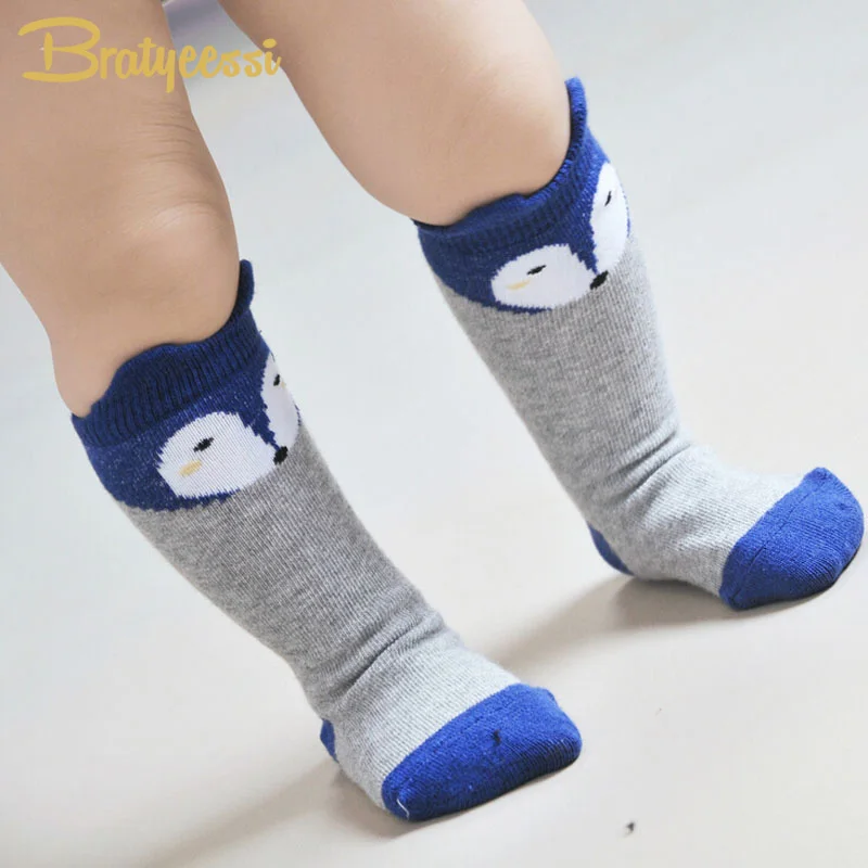 

Cartoon Fox Baby Socks with Ears Cotton Kids Girl Boy Knee High Socks Kids Infantil Accessories 6 Colors