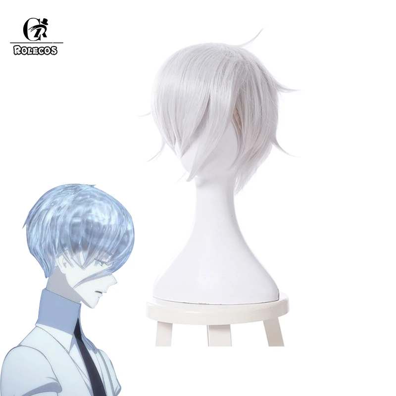 

ROLECOS Land of the Lustrous Cosplay Antarcticite Cosplay Headwear Silver Short Synthetic Hair 30cm / 11.81 inches