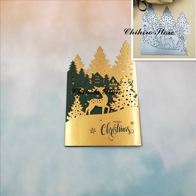 

Christmas greeting card Metal Cutting Dies Scrapbooking For Card Making DIY Embossing Cuts New Craft Pattern Photo Frame Cover