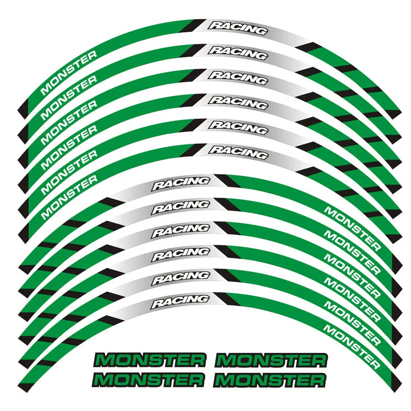 Decalques para Ducati Venda Quente Novo Borda Grossa Exterior Adesivo Listra Roda Monster 695 696 796 1100 s 797 821 795 12 Pçs 4 Cheap Decalques e adesivos
