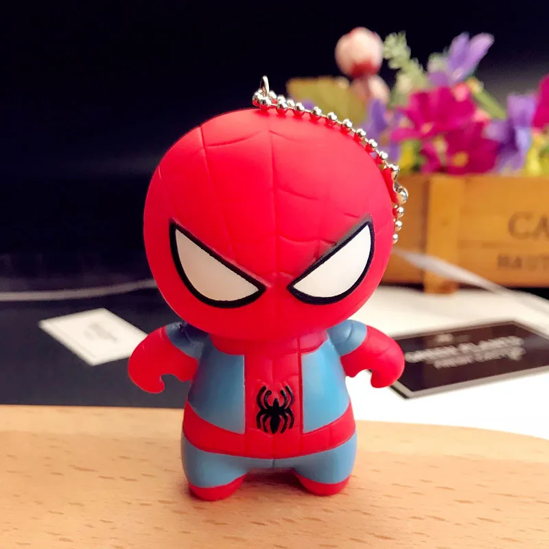 Keyring Keychain The Avengers PVC Figures Red Spiderman Black Spiderman Venom