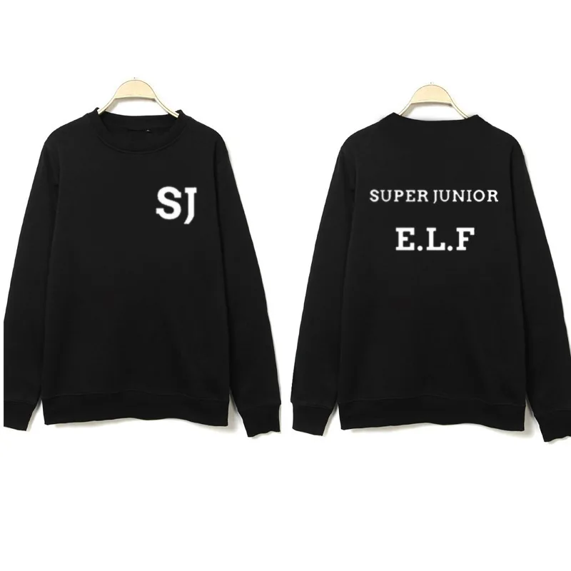 K-pop Super junior с таким же стилем ELF peripheral SJ с тем же круглым воротником костюм Корейская версия Толстовка с принтом