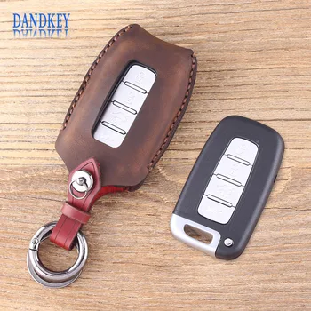 

Dandkey Leather Remote Car Key Case For Hyundai I30 Ix35 Genesis Equus Veloster Tucson Sonata Elantra 4 Buttons Key Shell Cover