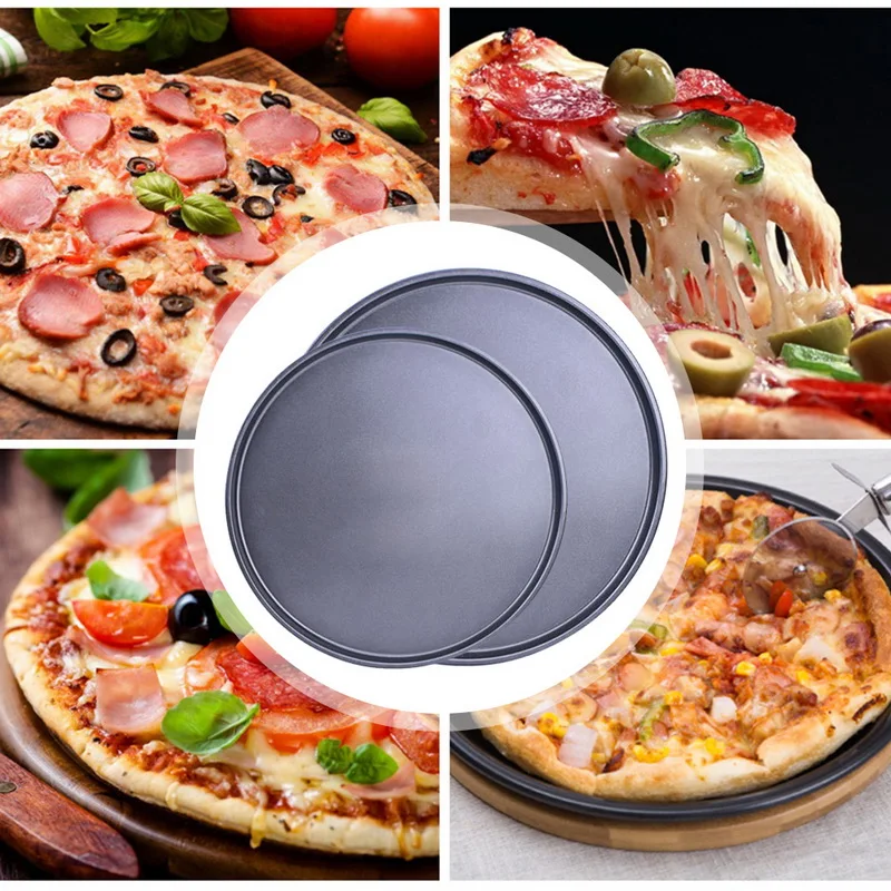 

Hoomall Non-Stick Bakeware Pizza Pan Round Pizza Tray Carbon Steel Pizza Stones for Baking Pizza Tools Kitchen Accessories