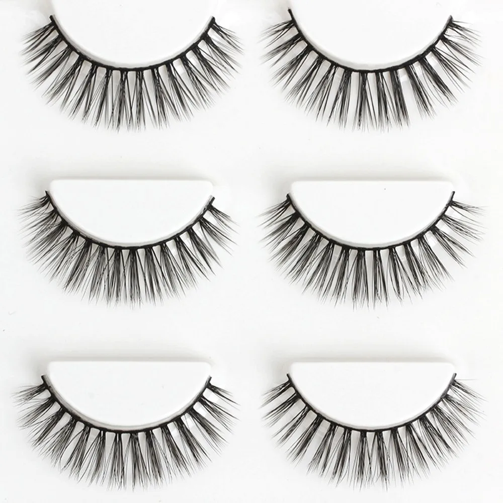 

False eyelash daily make up 3d fake eyelash natural strip multilayered black soft korean material false eyelashes