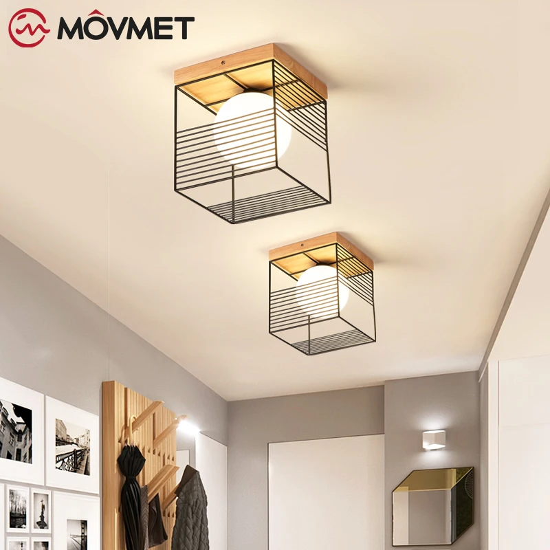 Günstig Vintage Decke Lichter Schwarz Weiß Goldene Loft Led Decke Lampe Geometrische Form Eisen Käfig Wohnzimmer Schlafzimmer Home Led