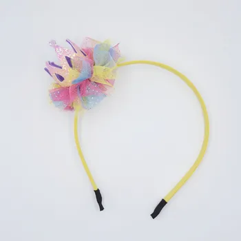

1pc ins Boutique Glitter 3D Tiaras Hair Sticks Solid Gradient Gauze Floral Crown Hairbands Fashion Princess Hair Accessories