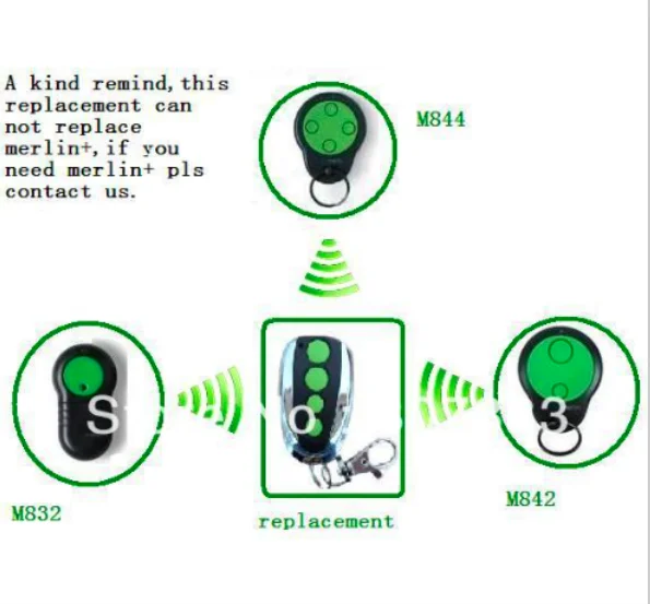 

Free shipping remote replace for merlin M832 842 844 remote